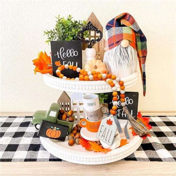 Fall Wood Bead Tassel‎ Garland, 40inch Thanksgiving Farmhouse Rustic Bead - Picture 5 of 6